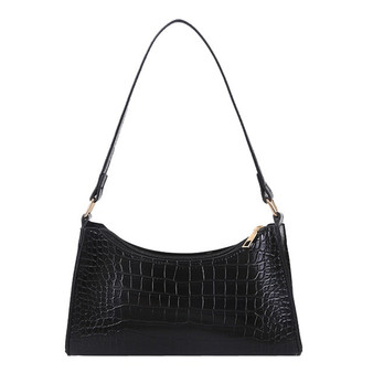 Retro Crocodile Pattern Shoulder Bag Women France Baguette Bag PU Leather Armpit Bag Advanced Design Handbag New Lady Purse sac