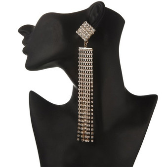 women's long earrings with rhinestone hanging big statement Earrings 2020 luxury crystal dangle earing  party fashion Jewelry