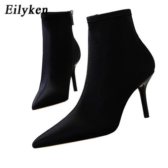 Eilyken 2020 New Fashion Autumn Winter High Stiletto Heels Boots Women Sexy Pointy Toe Sock Ankle Boots Shoes Pumps