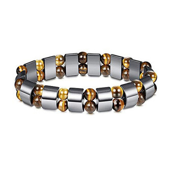 Natural Tiger Eye Hematite Men Bracelets Set Magnetic Health Protection Balance Beads Bracelets Women Reiki Healing Jewelry Gift