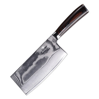 Utility Chinese Cleaver Knife 67 Layer Damascus Steel Kitchen Chef Knives Home Cooking Chef Slicing Cleaver Vegetable Knife