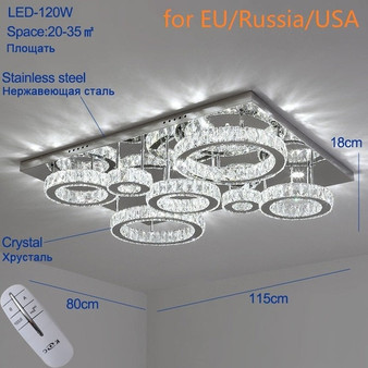 Luxury silver ceiling light living room modern crystal ceiling lights bedroom led Ceiling Lamps dining crystal Fixtures kitchen