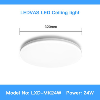 LED ceiling light 6000 K Cool switch control 12W/24W/36W，for bedroom, corridor, kitchen 3-10 square meter