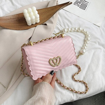 Elegant Female Pearl Tote bag 2020 fashion new high-quality PU leather Women's Designer Handbag Chain Shoulder Messenger Bag