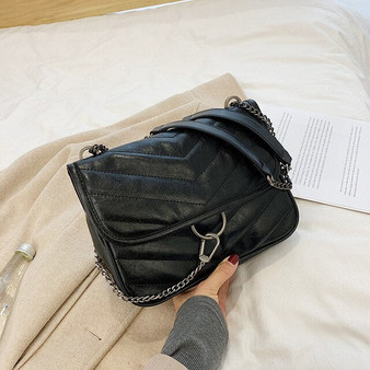 Vintage Square Armpit bag 2020 Fashion New High quality PU Leather Women's Designer Handbag Chain Shoulder Messenger Bag