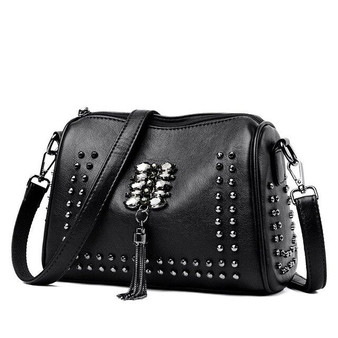ACELURE Soft PU Leather Rivet Tassel Decor Casual Fashion Tote Bags for Women Shoulder Crossbody Bags Ladies Large Handbags