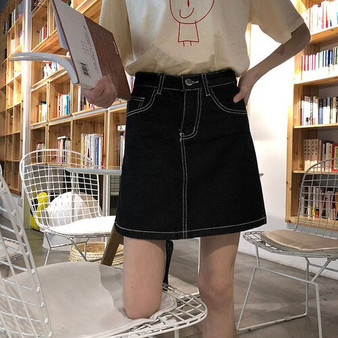 Skitrts Women Solid Ladies Elegant Harajuku Streetwear Korean Style Mini Skirt High Waist Pockets Leisure Trendy Simple Female