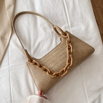 Crocodile pattern Chain Tote bag 2020 Summer New High-quality PU Leather Women's Designer Handbag Travel Shoulder bag Armpit bag