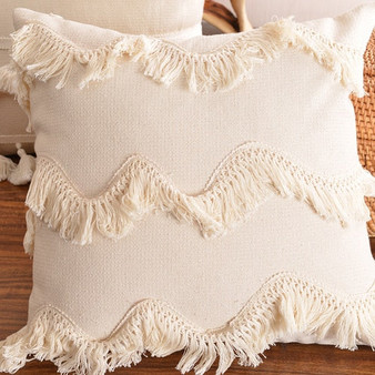 Boho Style Cushion Cover Plush With Tassels Cute Circle Moroccan Style Pillow Case Macrame  Home sofa Decorative drop shippng