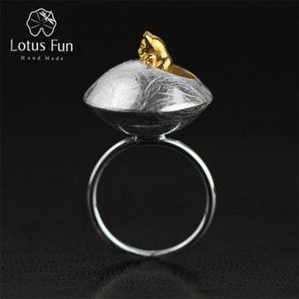 Lotus Fun Real 925 Sterling Silver Natural Original Handmade Designer Fine Jewelry Fashion Cat's Life Rings for Women Bijoux