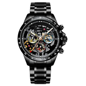 HAIQIN Gemstone skeleton watch mens watch automatic top brand luxury watches for men mechanical wristwatch men waterproof 2020