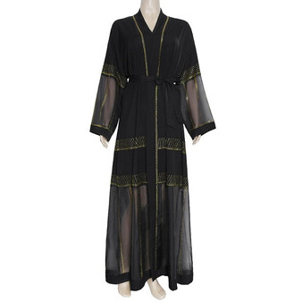MD Black Abaya Dubai Turkey Muslim Hijab Dress 2020 Caftan Marocain Arabe Islamic Clothing Kimono Femme Musulmane Djellaba S9017
