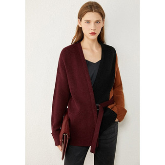 AMII Minimalism Autumn Winter Cardigans For Women 2020 Causal Spliced Women's Jacket Female Cardigan Tops 12040945