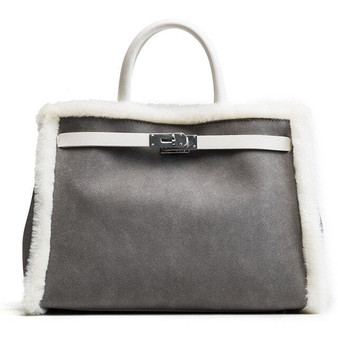 Women female winter  new  cute tote bag lock mink fur bag plush  handbag warm crossbody shoulder bag  casual satchel