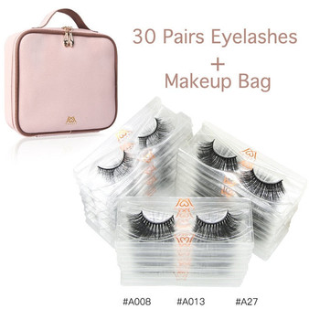 30 PCS Lashes In Bulk With Bag Mix 3d Mink Lashes Wholesale Eyelashes Natural Eyelashes Wholesale False Eyelashes Makeup Lashes