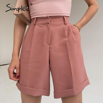 Simplee Casual women's solid color pants High waist loose pants Office Lady fashion pants Holiday party bottom pants Summer