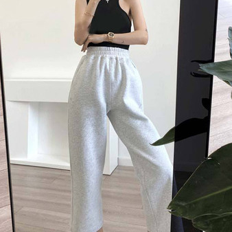 TWOTWINSTYLE Casual Wide Leg Pants For Women High Waist Pocket Straight Minimalist Loose Pant Female 2020 Summer Fashion New