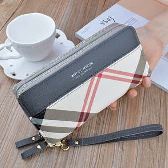 Geometric Luxury Brand Leather Wallet Women Long Zipper Coin Purses Tassel Design Clutch Wallet Female Money Credit Card Holder