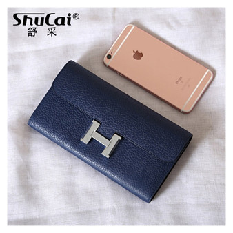 Fashion Genuine Leather Wallets For Women Female Cell Phone Pocket Long Women Purses Lady Coin Purses Card Holder Clutch Bag