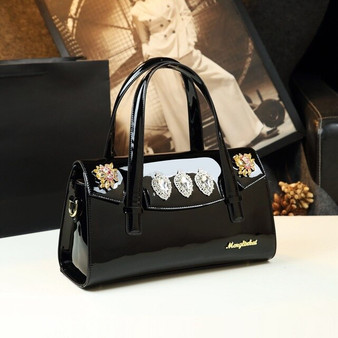 Luxury Fashion Diamond Women Handbag Genuine Leather Jewelry Rhinestone Evening party Bag Female Shoulder Portable Boston Bags