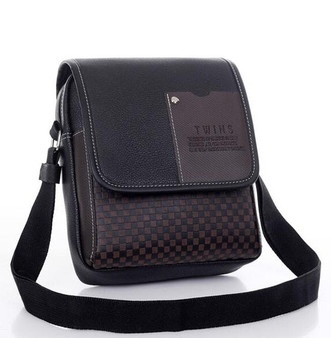 2020 vintage Men's bag shoulder crossbody bags for men messenger bag men leather Pu plaid small male handbags black L4-3333