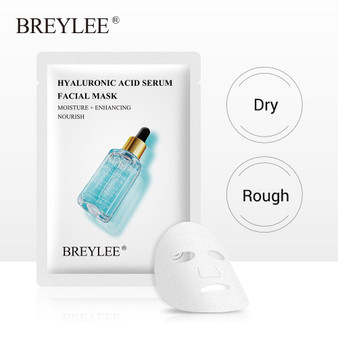 BREYLEE  Hyaluronic Acid Serum Face Sheet Mask Anti-Aging Facial Oil Control Moisturizing Skin Care Essence Peel Off Mask 1pcs