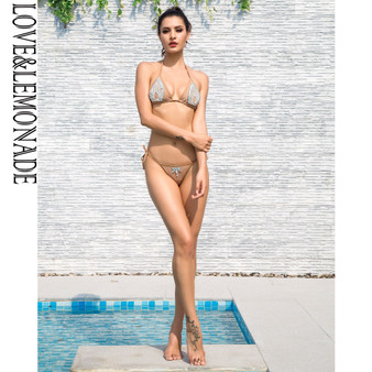 LOVE & LEMONADE   Two-Pieces Mesh Rhinestone Jewelry Beach BIKINI LM1289