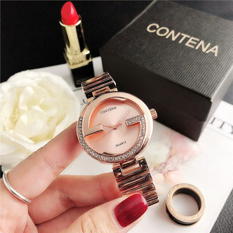 Montre Femme 2020 New Rose Gold Watches Women Famous Top Brand Luxury Ladies Stainless Steel Wristwatches Women's Quartz Watches