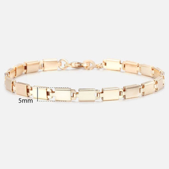 20cm Bracelets For Women Men 585 Rose Gold Curb Snail Foxtail Venitian Link Chains Men's Bracelets Fashion Jewelry Gifts KCBB1