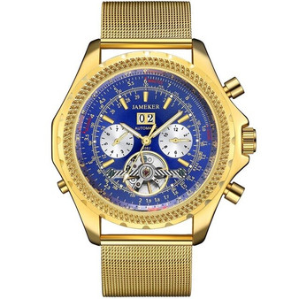 new fashion luxury tourbillon watch gold wrist watch mens clocks male waterproof automatic mechanical watches relogio masculino