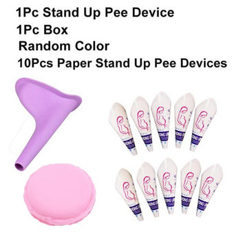 Portable Women Urinal Outdoor Travel Camping Urine Female Urinal Soft Silicone/Paper Urination Device Toilet Stand Up & Pee ZXH