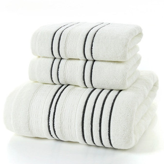 New 3Pieces Set Grey Cotton Towel Set for Men toalla 2pc Face Washcloth Hand Towel 1pc Bath Towel Camping Shower Towels Bathroom