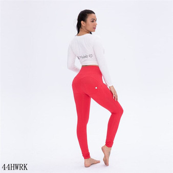 Melody Wear Gym Leggings Red High Waist Leggings Training Pants Women Stretch Shaping Leggings Yoga Leggings Fitness