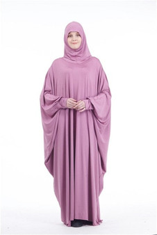 Fashion Muslim Women hijab dress Full Cover Hooded Abaya Long Maxi Dress Islam Prayer Purple xxl