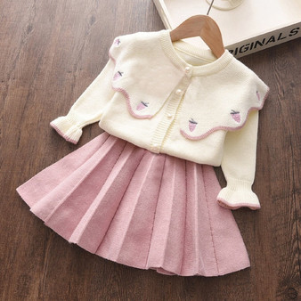 Bear Leader Girls Dress New Brand Princess Dress Cartoon Sweater+ A-Line Dress Girls Dresses Cute Kids Children Clothing 2pcs