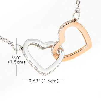 To My Daughter Interlocking Heart Necklace (Cubic Zirconia Stones)