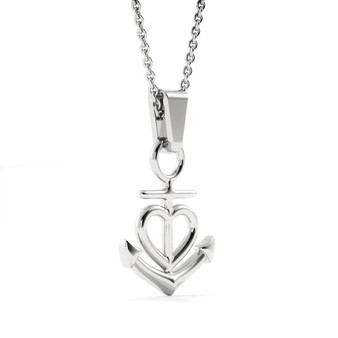 To My Wife Anchor Heart Pendant