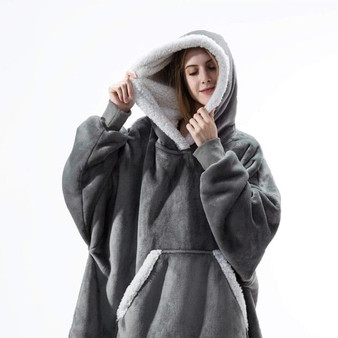 Oversized Sherpa Hoodie-Blanket