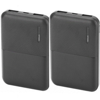 5000 mAh Power Bank Black - 2 Pack