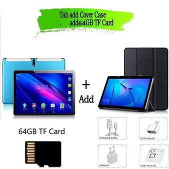 New 10.1 inch Android 9.0 Tablet Pc Octa Core Google Play 3G 4G LTE Call Tablets GPS WiFi Bluetooth 2.5D Tempered Glass 10 inch