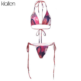 KLALIEN 2021 Fashion Sexy Print Camisole and Short Two Piece Set Women Summer Casual Beach Club Bandage Female Suit New