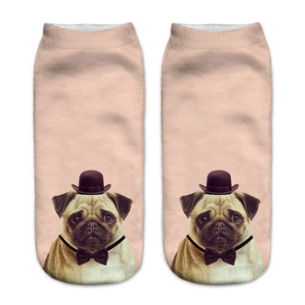 3D Pug Dog Print Socks