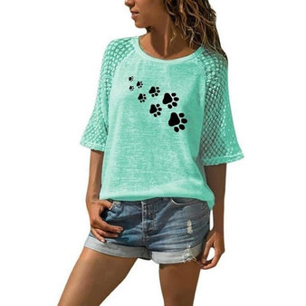 DOG PAW Letters Print T-Shirt