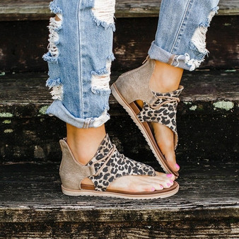 Leopard Pattern Rome Sandals
