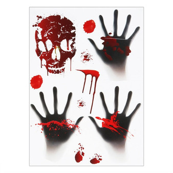 Horrible Halloween Bloody Handprint stickers Wall Window Door Floor Decal Stickers Halloween Party Decoration haunted house prop