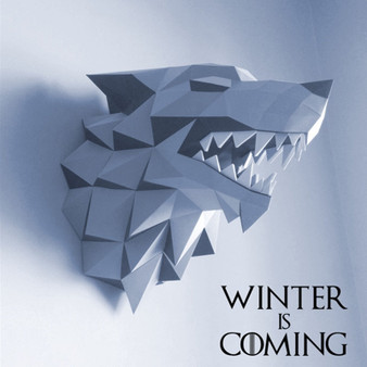 3D Paper Model Game Of Thrones Star Wolf Papercraft Home Decor Wall Decoration