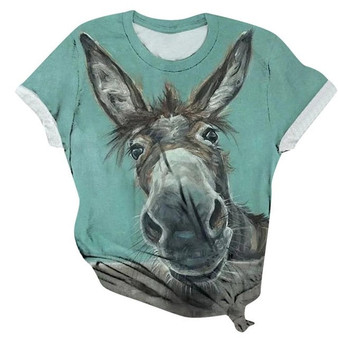 2020 Summer Donkey Bird Print Tshirt Plus Size Women T-shirts Short Sleeve 3D Animal Print O-Neck Tops Tee T-Shirt Mujer Poleras