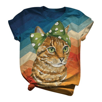 T Shirt Women Harajuku Tshirt Plus Size Women Short Sleeve 3D Cat Printed O-Neck T-Shirt Tops Women 2020 camisetas mujer