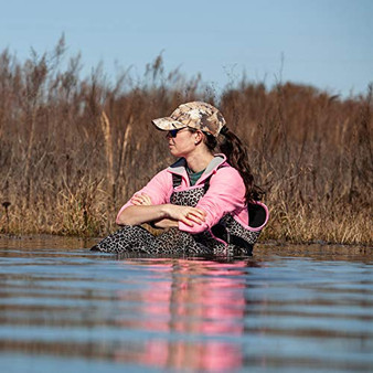 The Neoprene Chest Waders Leopard Print Duck Hunting Waders for Women with Boots Cleated Waterproof Insulated Fishing Waders