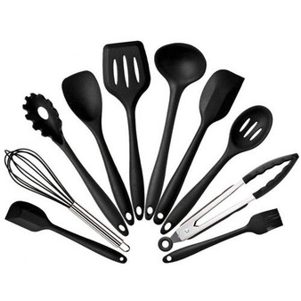 Kitchen Silicone Non-stick Cooking Spoon Spatula Ladle Egg Beaters Utensils Dinnerware Set Cooking Tools Accessories Supplies